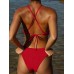 Red-Pink Reversible Knot X Cross Bikini Top Red-Pink Reversible Knot X Cross Bikini Top