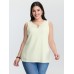 Keyhole Neckline Plain Textured Tank Top