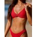 Red Twist Backless Bikini Top