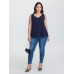 Solid V Neck Laser Cut Tank Top