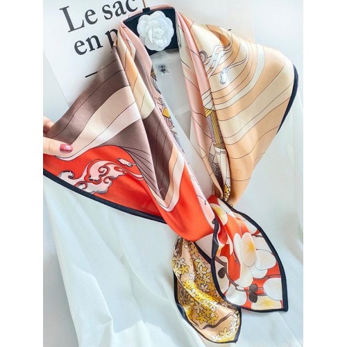 Elegant Florals Silk Square Scarf 88x88cm