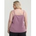 Lace Neckline Satin Tank Top
