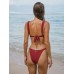 Wine Red Gold-Accented Bikini Bottom Wine Red Gold-Accented Bikini Bottom