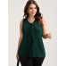 Knotted Neckline Fitted Sleeveless Blouse Knotted Neckline Fitted Sleeveless Blouse