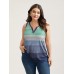 Multi-Color Stripes Off-Sleeves Vest
