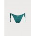 Dark Green Jacquard Tie Bikini Bottom