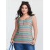 Supersoft Colorful Stripes Scoop Neck Tank Top