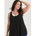 Supersoft Scoop Neckline Color Contrast Tank Top Supersoft Scoop Neckline Color Contrast Tank Top