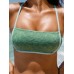 Dark Green Jacquard X Cross Bikini Top