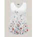 Blooming Flowers Print Stretchy Vest