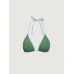 Dark Green Jacquard Halter Bikini Top
