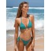 Dark Green Jacquard Tie Bikini Bottom