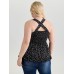 Polka Dot Print Gathered Bodice Tank Top