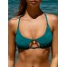 Dark Green Textured Cut Out Bikini Top Dark Green Textured Cut Out Bikini Top