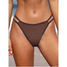 Dark Coffee Cutout Bikini Bottom