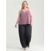 Lace Neckline Satin Tank Top
