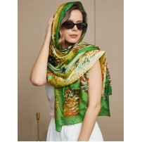 Pure Silk Oil Painting Rectangle Scarf / Shawl 175x105cm