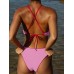 Red-Pink Reversible Knot X Cross Bikini Top Red-Pink Reversible Knot X Cross Bikini Top
