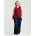Elastic Button Detail Fitted Tank Top