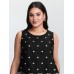 Cotton Monochrome Floral Embroidered Tank Top