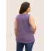 Heather Plicated Detail Square Neck Tank Top