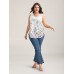Blooming Flowers Print Stretchy Vest