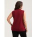 Knotted Neckline Fitted Sleeveless Blouse Knotted Neckline Fitted Sleeveless Blouse