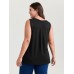 Stretchy V-Neck Pleated Tank Top