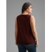 Solid V Neck Laser Cut Tank Top