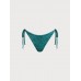 Dark Green Jacquard Tie Bikini Bottom