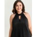 Halter Neck Cut-Out Draped Tank Top