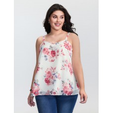 Romantic Floral Print Cami Tank Top
