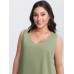 Solid V Neck Laser Cut Tank Top