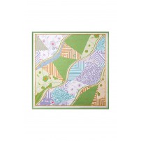 Pure Silk Pattern Stitching Square Scarf - Size 53x53cm