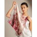 Pure Silk Rose Pattern Square Scarf - Size 53x53cm