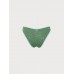 Dark Green Contrast Jacquard Bikini Bottom