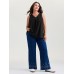 Stretchy V-Neck Pleated Tank Top