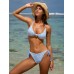 Light Blue Bloom Textured Bikini Top