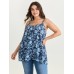 Fresh Floral Pleated Tank Top