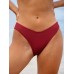 Wine Red Full Coverage Bikini Bottom