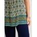 Floral Print Pleated Neckline Tank Top