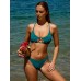 Dark Green Textured Cut Out Bikini Top Dark Green Textured Cut Out Bikini Top
