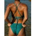 Dark Green Jacquard Bikini Bottom
