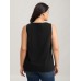 Solid V Neck Laser Cut Tank Top