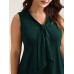Knotted Neckline Fitted Sleeveless Blouse Knotted Neckline Fitted Sleeveless Blouse
