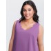 Solid V Neck Laser Cut Tank Top