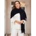 Pure Wool Scarf Shawl w/ Fringed Decoration 200x70cm/79