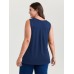 Stretchy V-Neck Pleated Tank Top