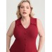 Elastic Button Detail Fitted Tank Top