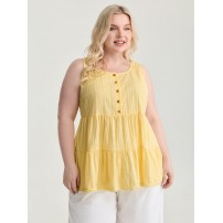 Pure Cotton Textured Tiered Tank Top